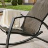 Outdoor Rocking Chair Patio Wicker Rocker Lounge Chair (1 Pack)