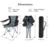 YSSOA Oversized Camping Folding Chair with Cup Holder; Side Cooler Bag; Heavy Duty Steel Frame Fully P Added Quad Armchair for Outdoors; 1-Pack; Grey