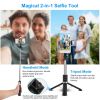 Wireless Selfie Stick Tripod Portable Foldable Extendable Phone Stand with Fill Lights Remote Shutter Fit for Go Pro 4.7in-7in