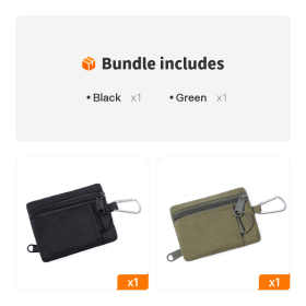 Outdoor Mini EDC Molle Pouch Waist Belt Bag For Camping Hiking Traveling (Color: Black+Green)