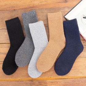 5 Pairs Winter Warm Women Socks Wool Male Men Socks Super Thicker Solid Socks Merino Wool Socks Against Cold Snow Terry Socks (Color: Random Mixing, size: 5 Pairs)