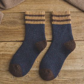 5 Pairs Thick Terry Wool Socks Women for Autumn and Winter with Striped Dotted Yarn Warm Christmas Socks (Color: 5, size: EUR35-40)