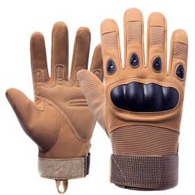 Tactical Military Gloves Shooting Gloves Touch Design Sports Protective Fitness Motorcycle Hunting Full Finger Hiking Gloves (Color: Khaki, size: M)