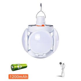 Solar Outdoor Light Folding LED Soccer Light Bulb Portable Emergency Lamp USB Rechargeable Search Lights Waterproof Camping Lamp (Ships From: CN, Emitting Color: Single battery)