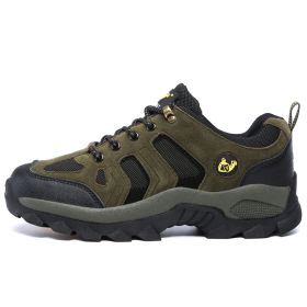 Waterproof Mens Hiking Sneakers Mountain Climbing Shoes Men Outdoor Trekking Sport Shoes Men Non-Slip Hunting Trekking Boots (Color: Army Green, size: 40)