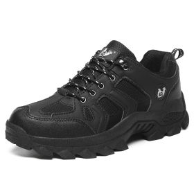 Waterproof Mens Hiking Sneakers Mountain Climbing Shoes Men Outdoor Trekking Sport Shoes Men Non-Slip Hunting Trekking Boots (Color: Black, size: 38)